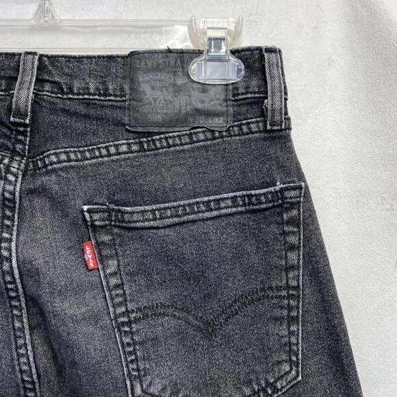 Levi's 505 Straight Leg Regular Fit Denim Jeans Men 30x32 Black Stretch Used - Picture 16 of 16